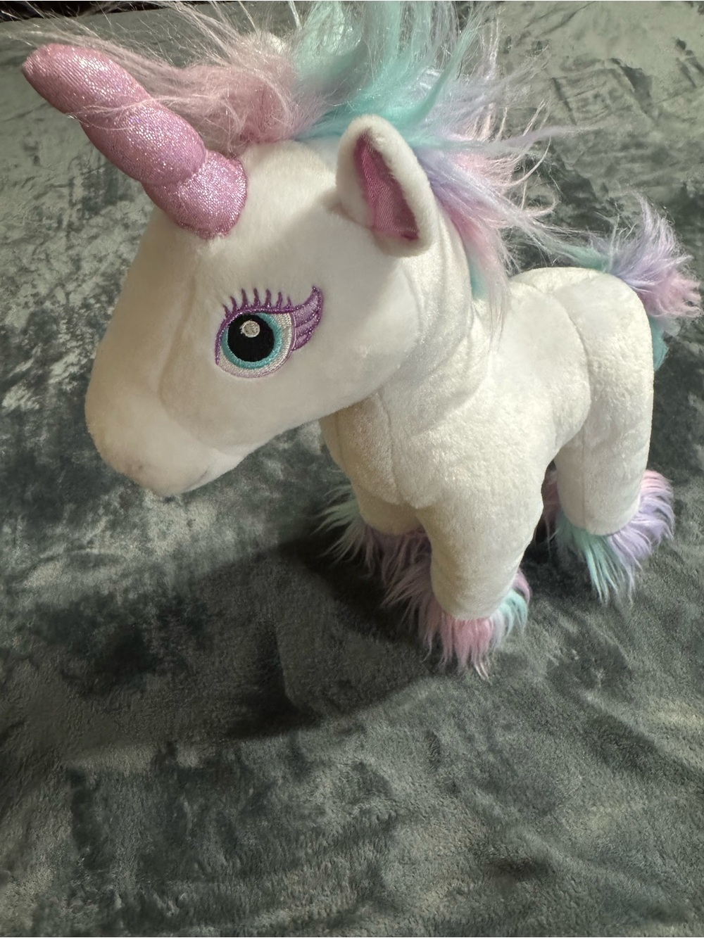Build A Bear White Rainbow Unicorn Fairy Plush 16” Stuffed Animal 2020 BAB EUC